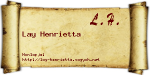 Lay Henrietta névjegykártya